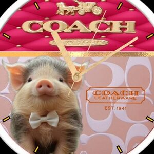 Coach Piglet Very Cultured Swine Wall Clock